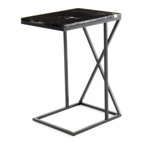 Table Basse Semi Artisanal En Marbre Eje 35x45 Noir