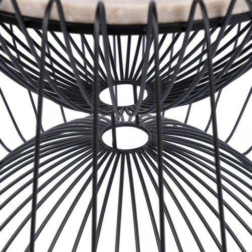 Table Basse Fait Main En Marbre Ese 60x60 Marron Et Noir