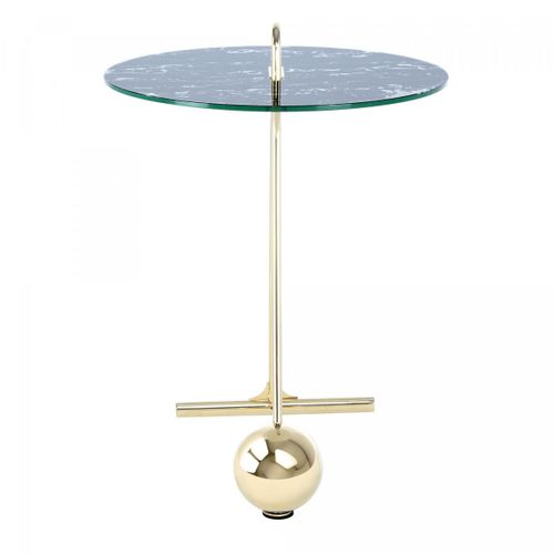 Table Basse Fait Main En Acier Motif Contemporain Eli 46x46 Doré Et Noir