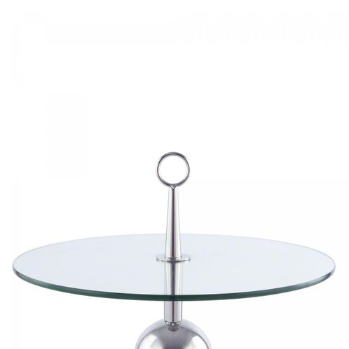 Table Basse Fait Main En Acier Inoxydable Ero 46x46 Gris Et Clair