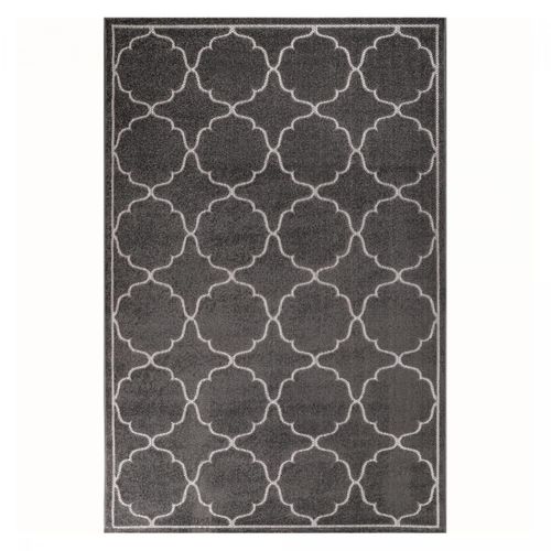 Tapis Extérieur 200x290 Tissé Kilim Gris Kuma