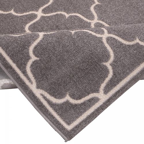 Tapis Extérieur 80x200 Tissé Kilim Gris Clair Kuma