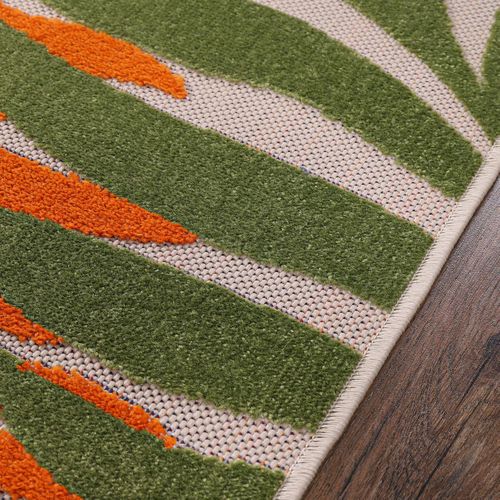 Tapis Extérieur Ø150cm Rond Tissé Kilim Bleu Et Rouge Chimek