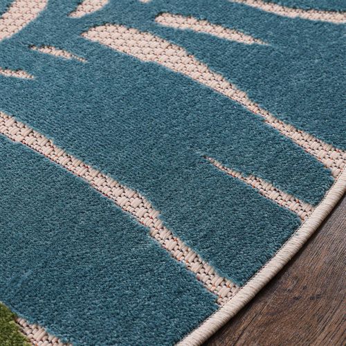 Tapis Extérieur 60x110 Tissé Kilim Bleu Et Rouge Chimeki