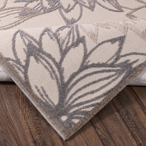 Tapis Extérieur Ø150cm Rond Tissé Kilim Marron Et Crème Chimeko