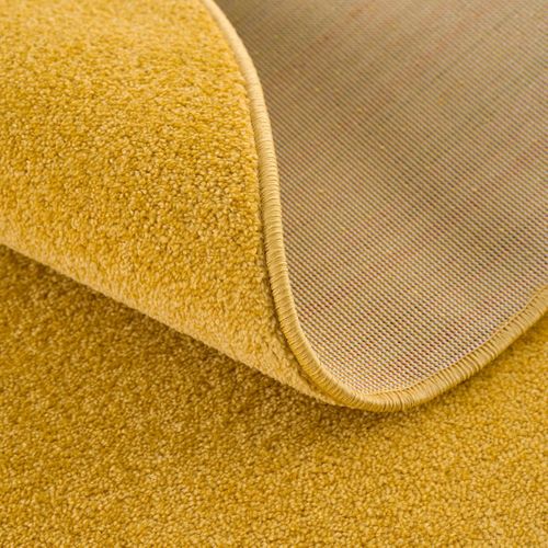 Tapis Salon 160x230 Tissé Jaune Rectangle Motif Uni Nossa