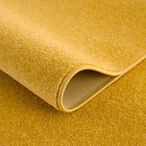 Tapis Salle à Manger 200x290 Tissé Jaune Rectangle Motif Uni Nossa