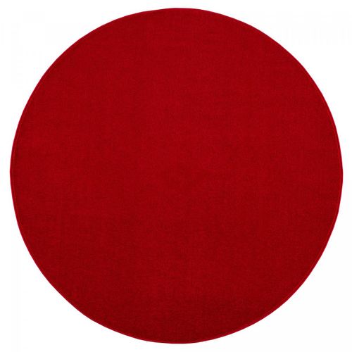 Tapis Salle De Gym Ø200cm Tissé Rouge Rond Motif Uni Nossa