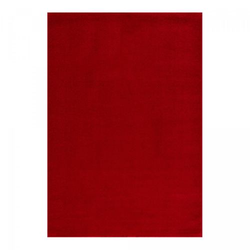 Tapis Salle De Gym Ø200cm Tissé Rouge Rond Motif Uni Nossa