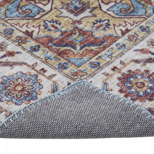 Tapis Chambre 120x170 Tissé Bleu Et Blanc Rectangle Motif Oriental Nikel