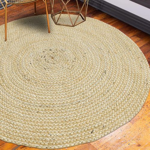 Tapis Jute Ø120cm Rond Tissé Beige Ago