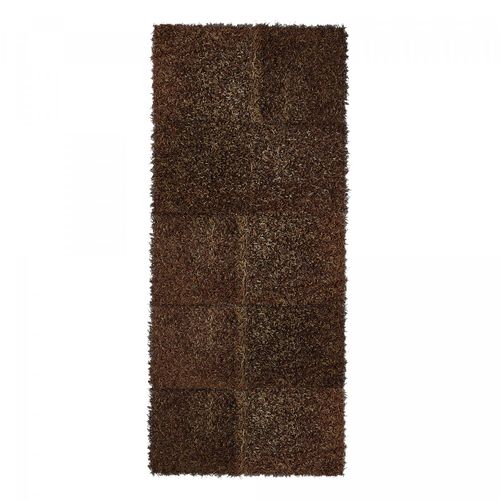 Tapis Shaggy 80x320 Rectangle Tufté Marron Motif Uni Shaggy N