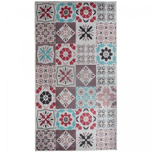 Tapis De Cuisine 80x150 Rouge Et Bleu , Facile D'entretien Lyn11 Caroment B