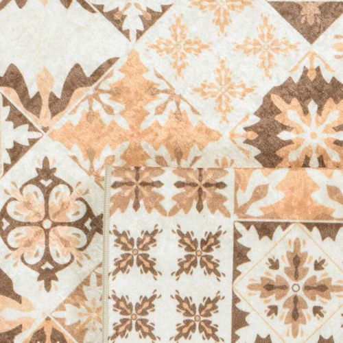 Tapis Couloir 80x300 Orange Motif Carreaux De Ciment Caroment C