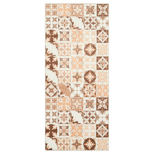 Tapis Couloir 80x300 Orange Motif Carreaux De Ciment Caroment C