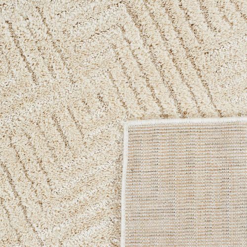 Tapis Salle à Manger 160x230 Tissé Crème Rectangle Motif Géométrique Elegance D