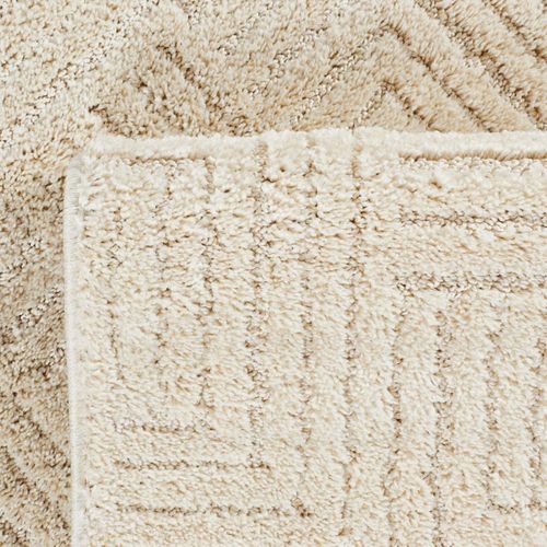 Tapis Salle à Manger 160x230 Tissé Crème Rectangle Motif Géométrique Elegance D