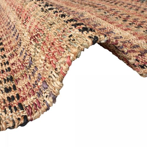 Tapis Jute 200x290 Fait à La Main Beige Et Bordeaux Square