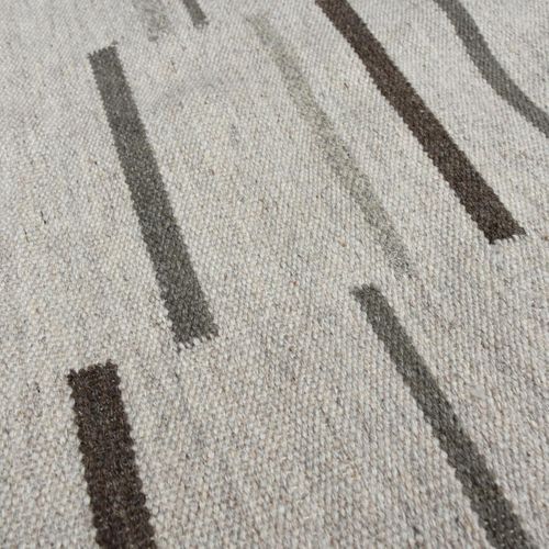 Tapis Kilim 80x150 Rectangle Fait à La Main En Laine Gris Et Marron