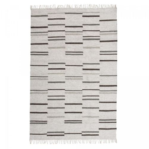 Tapis Kilim 80x150 Rectangle Fait à La Main En Laine Gris Et Marron