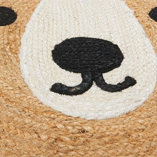 Tapis Rond Ø140cm Fait Main En Jute Motif Animaux Pour Chambre Jutebear