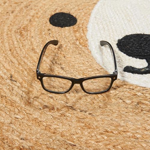 Tapis Rond Ø140cm Fait Main En Jute Motif Animaux Pour Chambre Jutebear