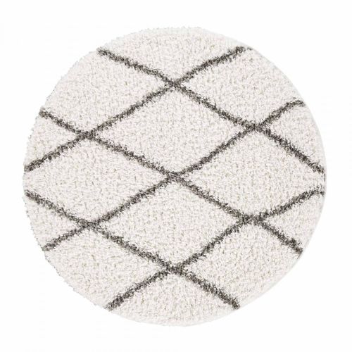 Tapis Berbère Rond Ø200cm Tissé Motif Ethnic Lyn4 Benyle à Crème