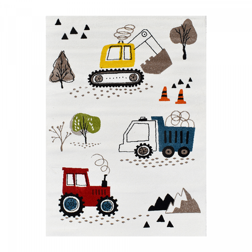 Tapis Enfant 60x110 Trucks Ecru Certifié