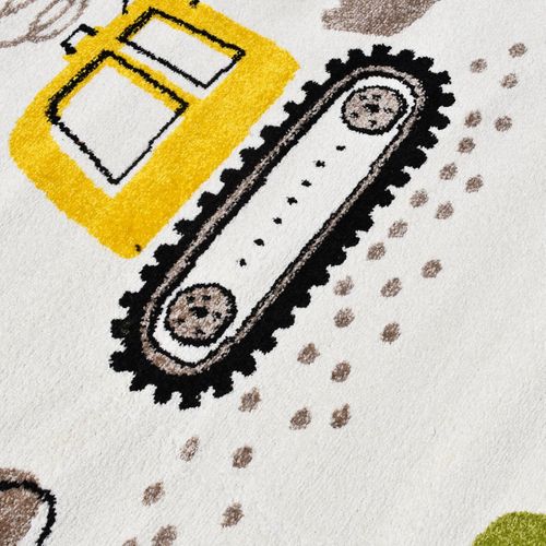 Tapis Enfant 120x170 Trucks Ecru Certifié