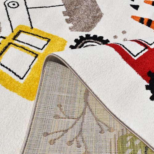 Tapis Enfant 160x230 Trucks Ecru Certifié