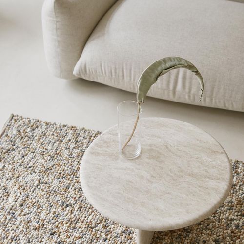 Tapis Salle De Jeux 200x300 Fait Main En Laine Beige Et Gris Motif Simple