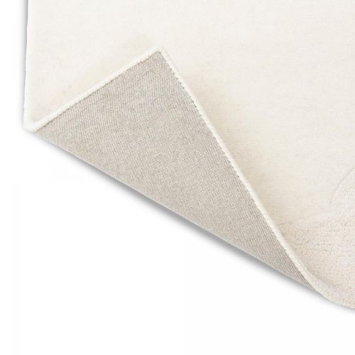 Tapis Chambre 140x200 Fait à La Main En Laine Crème Rectangle Motif Faux Uni