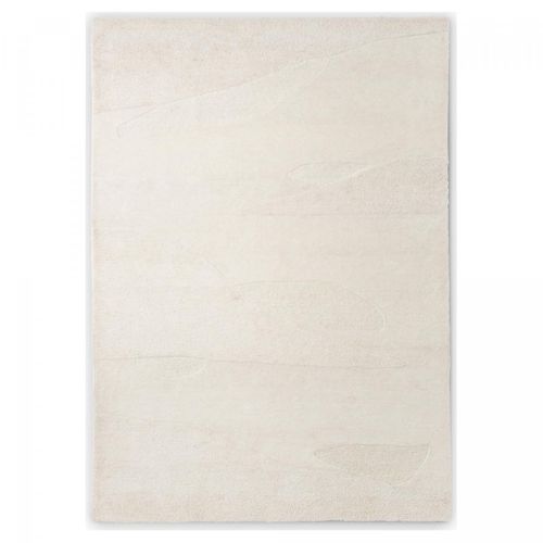 Tapis Chambre 140x200 Fait à La Main En Laine Crème Rectangle Motif Faux Uni