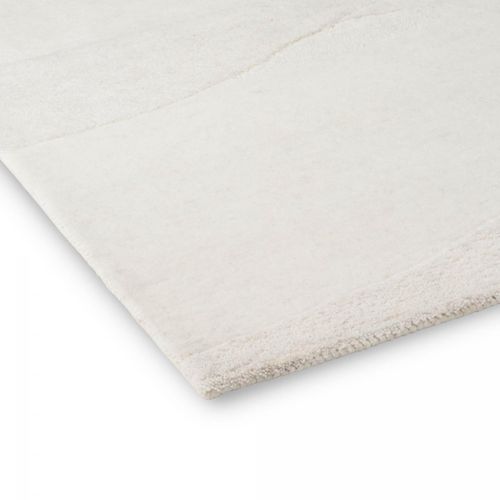 Tapis Chambre 140x200 Fait à La Main En Laine Crème Rectangle Motif Faux Uni