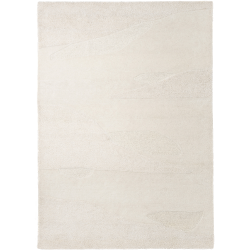 Tapis Chambre 140x200 Fait à La Main En Laine Crème Rectangle Motif Faux Uni