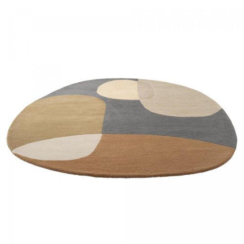 Tapis Chambre 160x230 Fait à La Main En Laine Bleu Et Vert Ovale Motif Abstrait