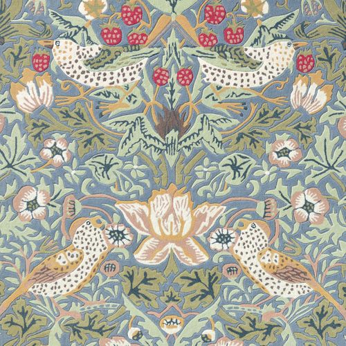 Tapis Chambre 170x240 Fait à La Main En Laine Vert Pastel Motif Floral