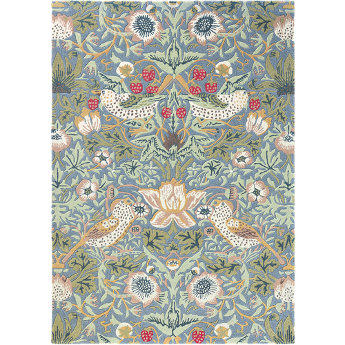 Tapis Chambre 170x240 Fait à La Main En Laine Vert Pastel Motif Floral