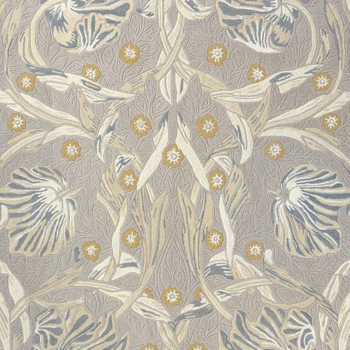 Tapis Salon 200x280 Fait à La Main En Laine Gris Clair Rectangle Motif Floral