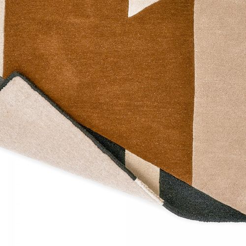 Tapis Chambre 170x240 Fait à La Main En Laine Gris Et Crème Motif Géométrique