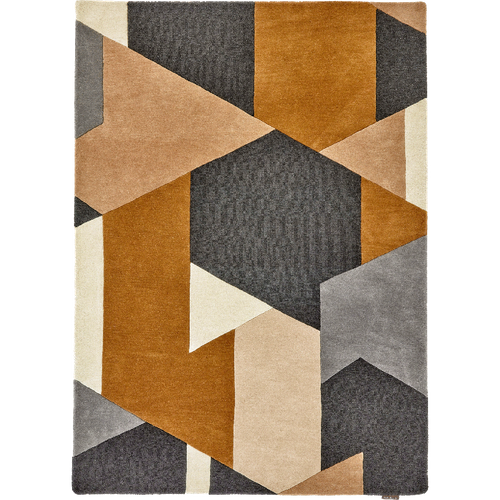 Tapis Chambre 170x240 Fait à La Main En Laine Gris Et Crème Motif Géométrique