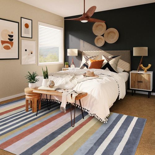 Tapis Chambre 170x240 Fait à La Main En Laine Mutlicolore Motif Géométrique