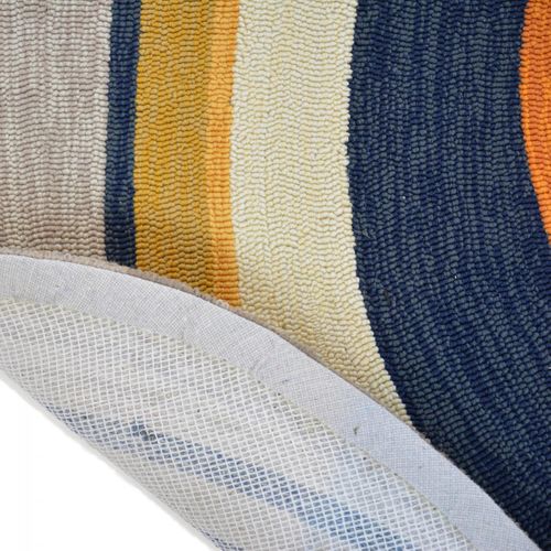 Tapis Extérieur 140x200 Tissé Kilim Bleu Et Gris Aura