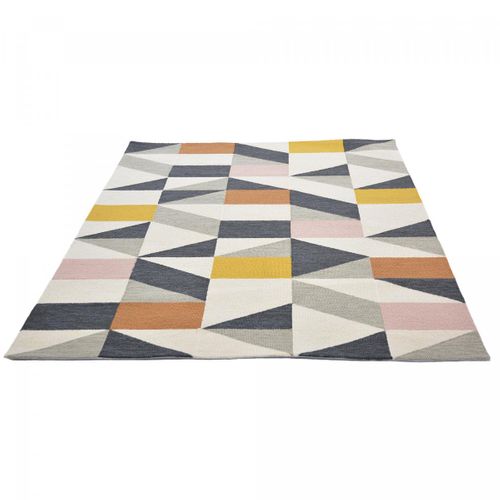 Tapis Extérieur 200x280 Tissé Kilim Orange Et Rose Nuevo