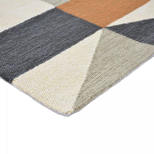 Tapis Extérieur 200x280 Tissé Kilim Orange Et Rose Nuevo