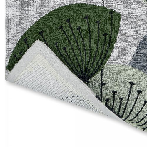 Tapis Extérieur 250x350 Tissé Kilim Gris Et Vert Dandelext