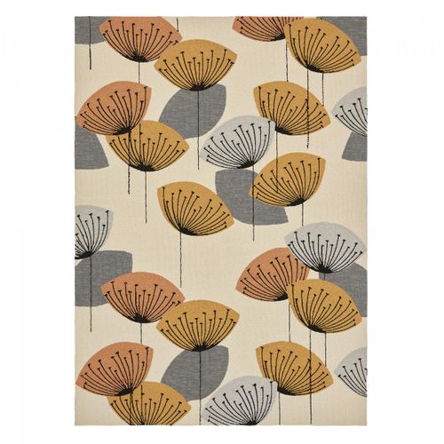 Tapis Extérieur 140x200 Tissé Kilim Beige Et Orange Dandelext