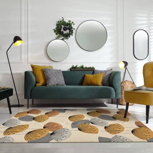 Tapis Extérieur 200x280 Tissé Kilim Beige Et Orange Dandelext