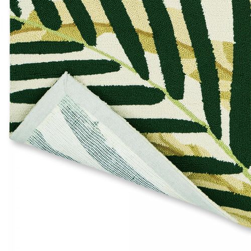 Tapis Extérieur 250x350 Tissé Kilim Vert Et Beige Manila