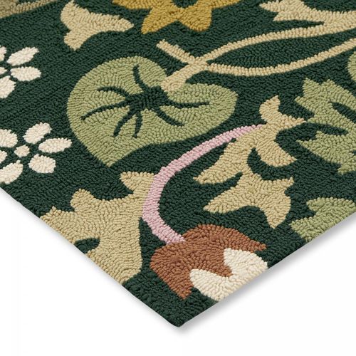 Tapis Extérieur 200x280 Tissé Kilim Vert Et Orange Blakorn
